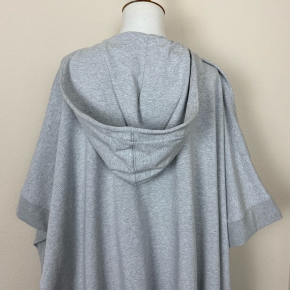 L'AGENCE Lizzy Lace Up Grey Hooded Poncho - Picture 12 of 16